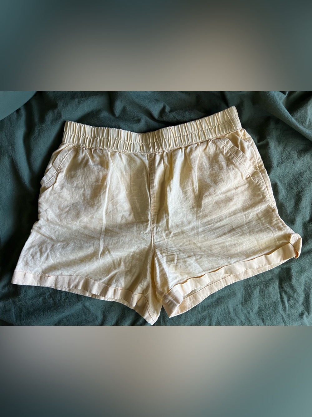 ‼️EUC: Pact Organic Women's Linen Blend The Harbour Tabbed Short - L - Picture 5 of 9